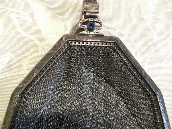 Soldered Silver Mesh Purse Antique Victorian Purse 1920 s Formal Evening Bag Wedding Bridal For Discount