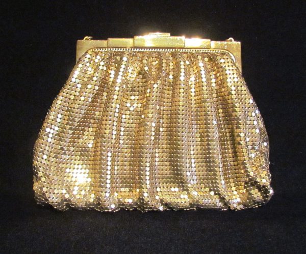 1930s Whiting Davis Gold Mesh Purse Art Deco Purse Vintage Wedding Bridal Formal Evening Bag on Sale