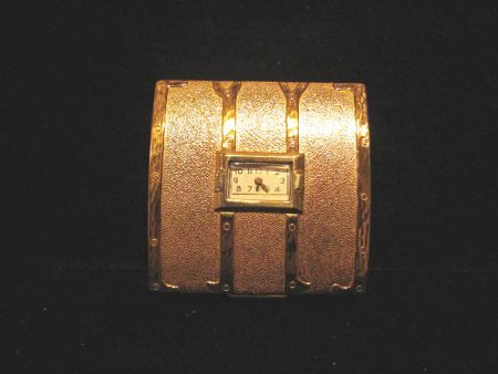 1940 s Evans Clock Compact Steamer Trunk Powder Compact Watch Rare Unused Working For Sale