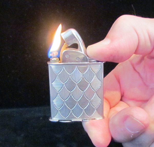 Evans Spitfire Lighter Silver Art Deco Working Pocket Lighter Sale