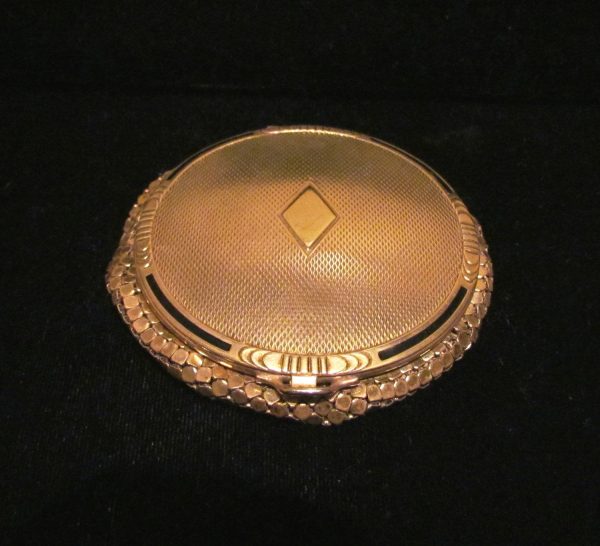 Evans Gold Mesh Compact 1930s Art Deco Powder Compact Online now