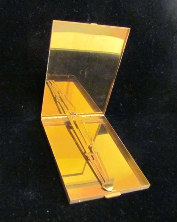 1950 s Volupte Cigarette Case Gold Rhinestone Ladies Business Card Case on Sale