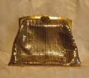 Whiting Davis Gold Mesh Clutch Purse 1930s Mint Unused Sale