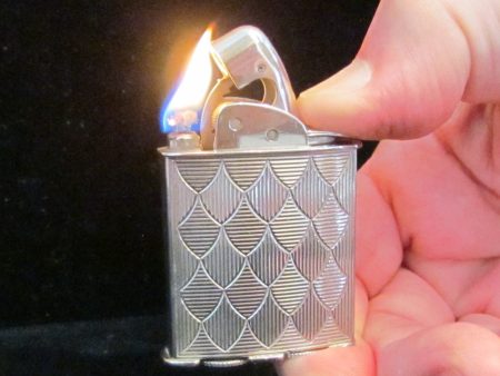 Evans Spitfire Lighter Silver Art Deco Working Pocket Lighter Sale