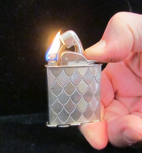 Evans Spitfire Lighter Silver Art Deco Working Pocket Lighter Sale