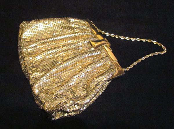 1930s Whiting Davis Gold Mesh Purse Art Deco Purse Vintage Wedding Bridal Formal Evening Bag on Sale