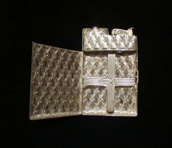 Working Silver Case Lighter Evans Cigarette Lighter Art Deco Case 1940 s Discount