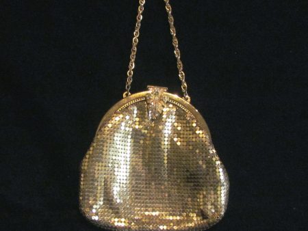 Gold Mesh Rhinestone Purse 1930s Formal Evening Purse Bridal Bag Unused Fashion