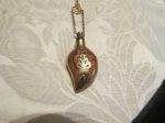 Chatelaine Perfume Bottle Necklace Vintage Gold Enamel One Of A Kind Beaded Necklace Discount