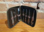 Rare Genuine Alligator Leather Men s Travel Tool Kit w Pocket Knife For Cheap