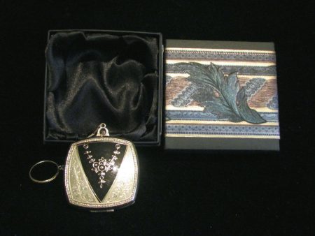 1920s Evans Compact Purse Art Nouveau Enamel Powder Rouge Compact Dance Purse Finger Ring Supply