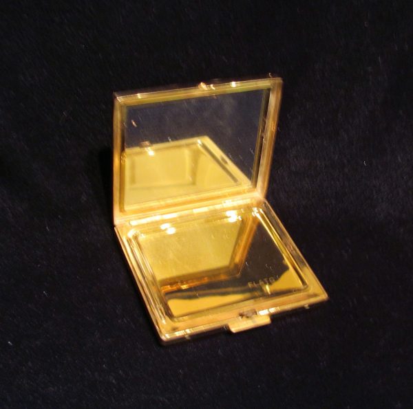 Paul Flato Rhinestone Compact Rare Vintage Gold Plated Powder Makeup Compact Fashion