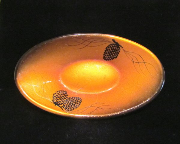 1950 s Evans Guilloche Ashtray Compote Dish Bowl Tray Candy Or Nut Dish For Sale