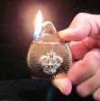 1940s Evans Rhinestone Lighter Working Ladies Windsor Oval Pocket Purse Lighter Fashion