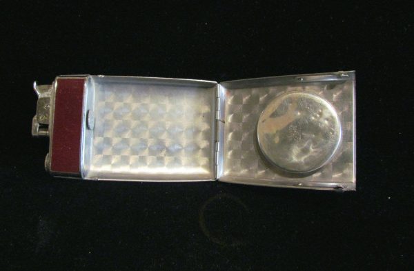 1940 s Evans Case Lighter Powder Compact Art Deco Trig-A-Lite Cigarette Case Working Supply