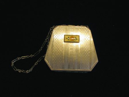 1920s Silver Guilloche Compact Art Deco Powder Mirror Purse Online Sale