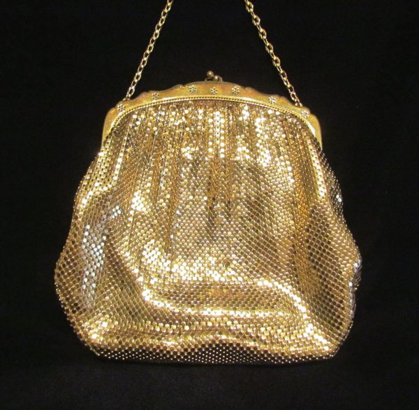 Whiting Davis Gold Mesh Formal Purse 1940s Evening Bag Unused Wonderful Condition Online Sale