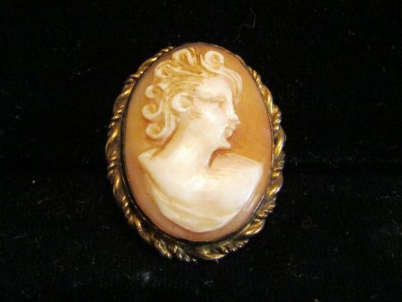 12Kt GF Carved Shell Cameo Pendant & Brooch Vintage 1930s Victorian Pin Online Hot Sale