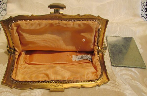 Whiting Davis Gold Mesh Clutch Purse 1930s Mint Unused Sale