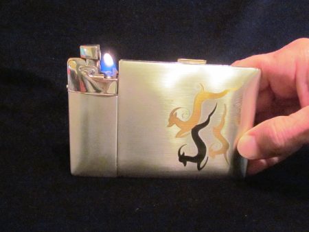 1940 s Lite-O-Matic Gazelle Cigarette Case Elgin American Original Box Stunning Working Case Lighter Online Sale