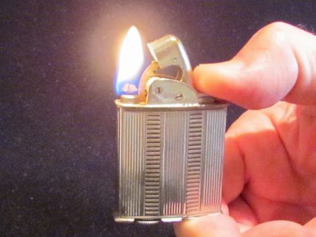 1940s Evans Spitfire Lighter Silver Art Deco Working Pocket Lighter Online Sale