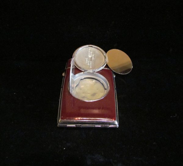 1940 s Evans Case Lighter Powder Compact Art Deco Trig-A-Lite Cigarette Case Working Supply