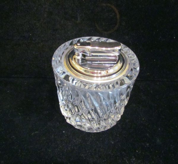 Table Lighter German Cut Lead Crystal Silver Colibri Butane Working Lighter on Sale