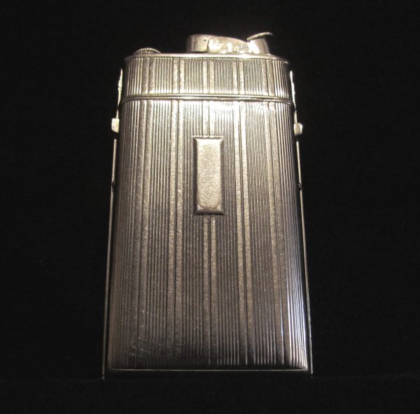 1940s Evans Cigarette Case Lighter Art Deco Silver Excellent Working Condition For Cheap