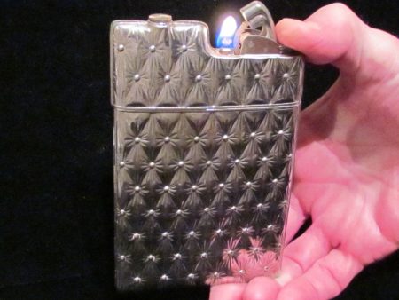 Working Silver Case Lighter Evans Cigarette Lighter Art Deco Case 1940 s Discount