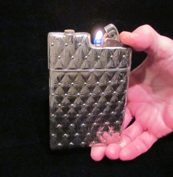 Working Silver Case Lighter Evans Cigarette Lighter Art Deco Case 1940 s Discount