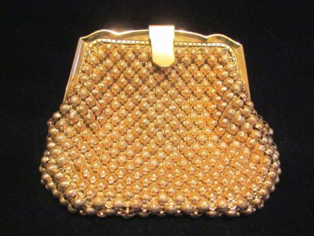 Rare 1930s Whiting & Davis Gold Mesh Clutch Purse Online Sale