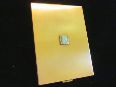 1950 s Volupte Cigarette Case Gold Rhinestone Ladies Business Card Case on Sale