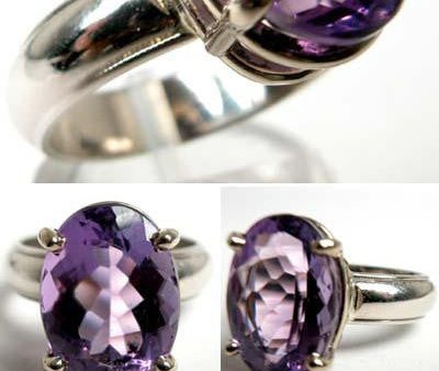 14Kt White Gold Ring 5.90ct Amethyst Ring High Fashion Bruce Magnotti Cocktail Ring Fine Jewelry Size 7 3 4 For Discount