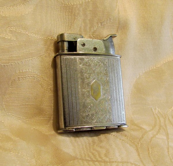 1930s Evans Trig-A-Lite Lighter Silver Working Pocket Lighter For Discount