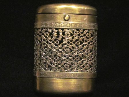 Antique Cigarette Case 1900s Gold Filigree Vesta Case Ornate Cigarette Holder EXTREMELY RARE Supply