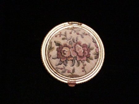 Vintage Tapestry Powder Compact 1930 s Petit Point Mirror Compact Sale