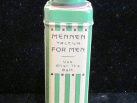 Mennen Talcum Powder Tin Vintage 1930s Lithographic Talcum With Powder Almost Full Supply