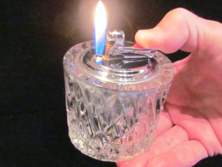 Table Lighter German Cut Lead Crystal Silver Colibri Butane Working Lighter on Sale