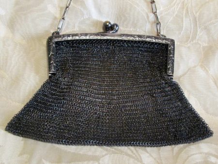 Antique German Silver Soldered Mesh Purse Victorian Excellent Condition Online