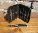 Rare Genuine Alligator Leather Men s Travel Tool Kit w Pocket Knife For Cheap