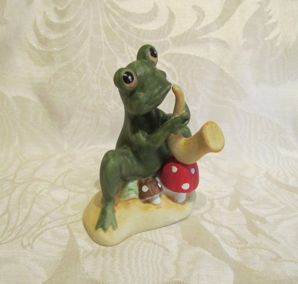 Vintage Lefton China Frog Hand Painted Frog Playing Saxophone Sale