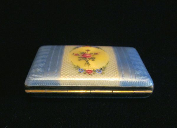 1930s Guilloche Cigarette Case Gold Plated LaMode Floral Ladies Card Case Supply