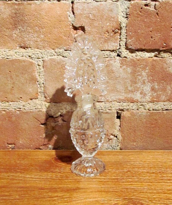 Vintage Crystal Perfume Bottle w Stopper Tall Vanity Bottle Online