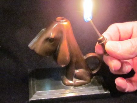 1930s Ronson Striker Lighter Bronze Hound Dog Art Deco Art Metal Works Working Lighter Online