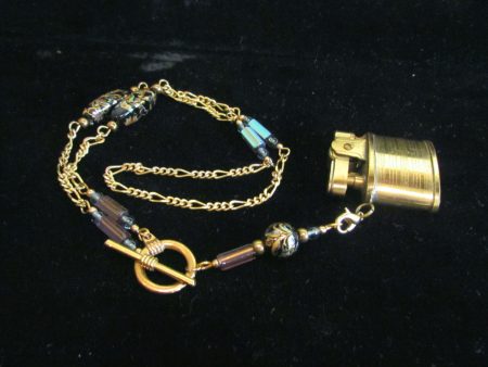 Handmade Beaded Lighter Necklace Gold Working Lighter Steampunk OOAK Pendant Necklace Sale