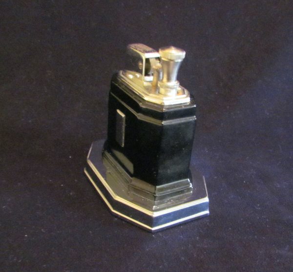 Ronson Touch Tip Lighter 1930s Octette Table Lighter Art Deco Black Enamel Excellent Working Lighter For Cheap