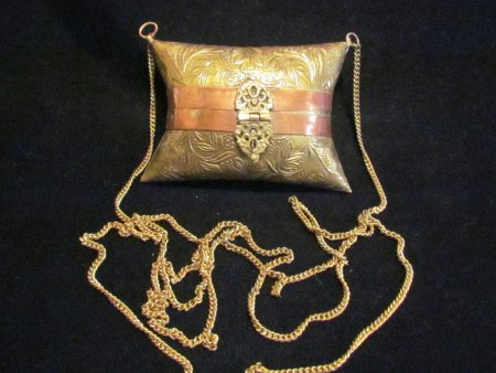 Vintage Brass And Copper Pillow Purse Small 1930s Shell Evening Bag Online Hot Sale