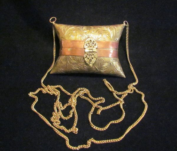 Vintage Brass And Copper Pillow Purse Small 1930s Shell Evening Bag Online Hot Sale