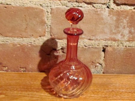 Baccarat Perfume Bottle Bamboo Tors Rose Teinte French Crystal on Sale