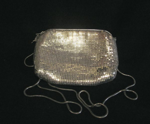 1950s Silver Mesh Purse Whiting Davis Shoulder Bag Clutch Purse Sale